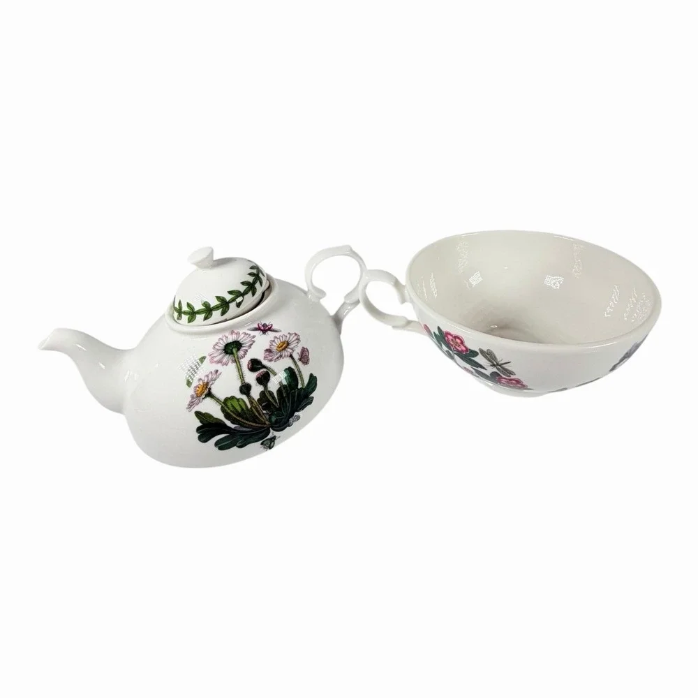 Portmeirion Botanic Garden Teapot w‎ Lid England Floral Butterfly